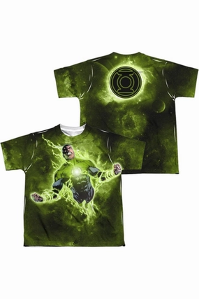 Green Lantern Inner Strength (Front/Back Print) Short Sleeve Youth Poly Crew Tee / T-Shirt graphic tees for boys, polo shirts boys