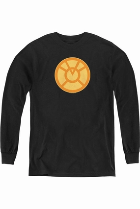 Green Lantern Orange Symbol Youth Long Sleeve Tee / T-Shirt graphic tees for boys, polo shirts boys