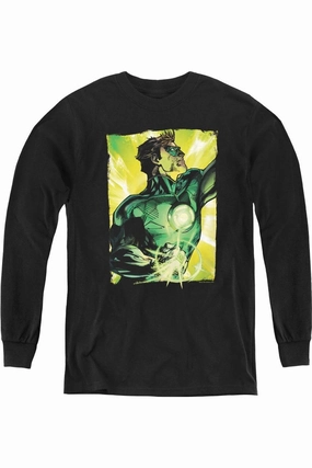 Green Lantern Up Up Youth Long Sleeve Tee / T-Shirt graphic tees for boys, polo shirts boys