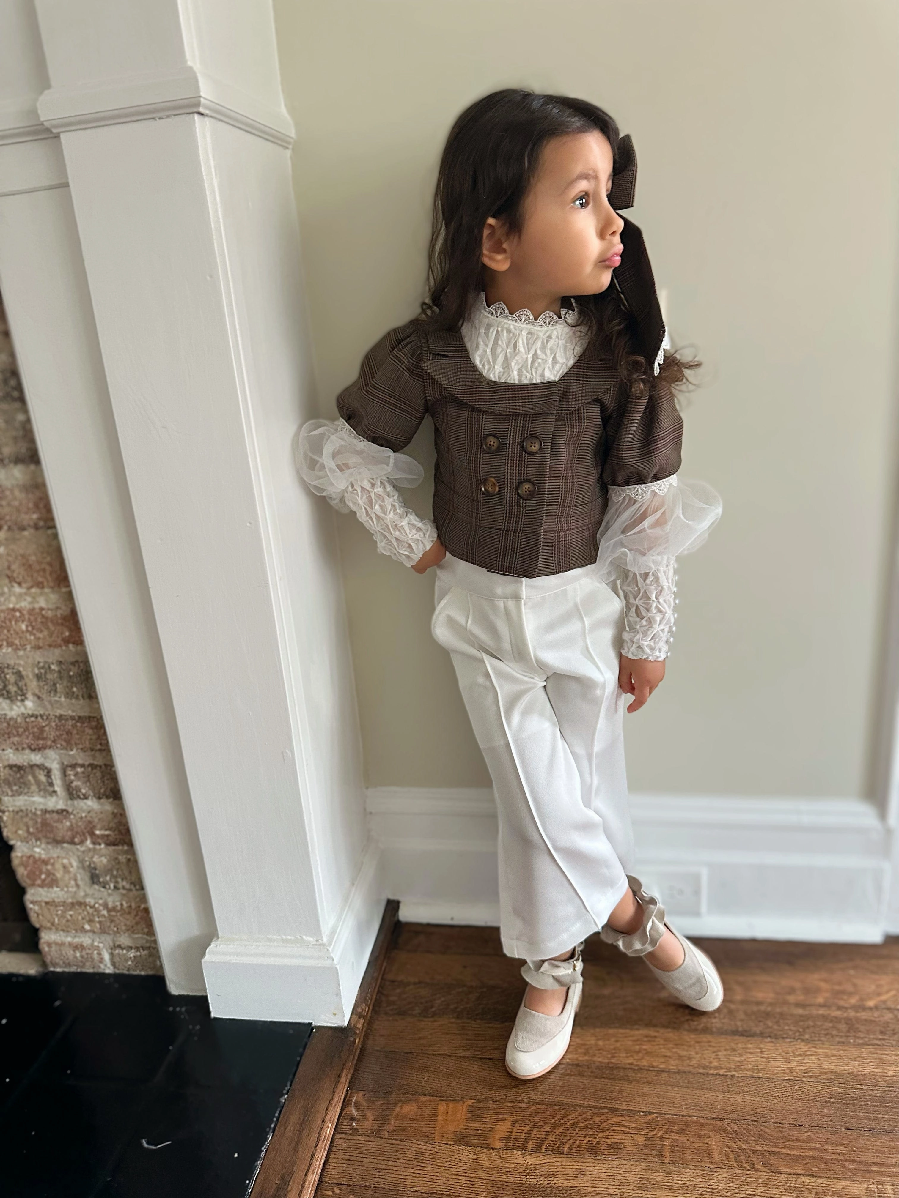 Gwen White Wide Leg Pants Girls Flared Leggings