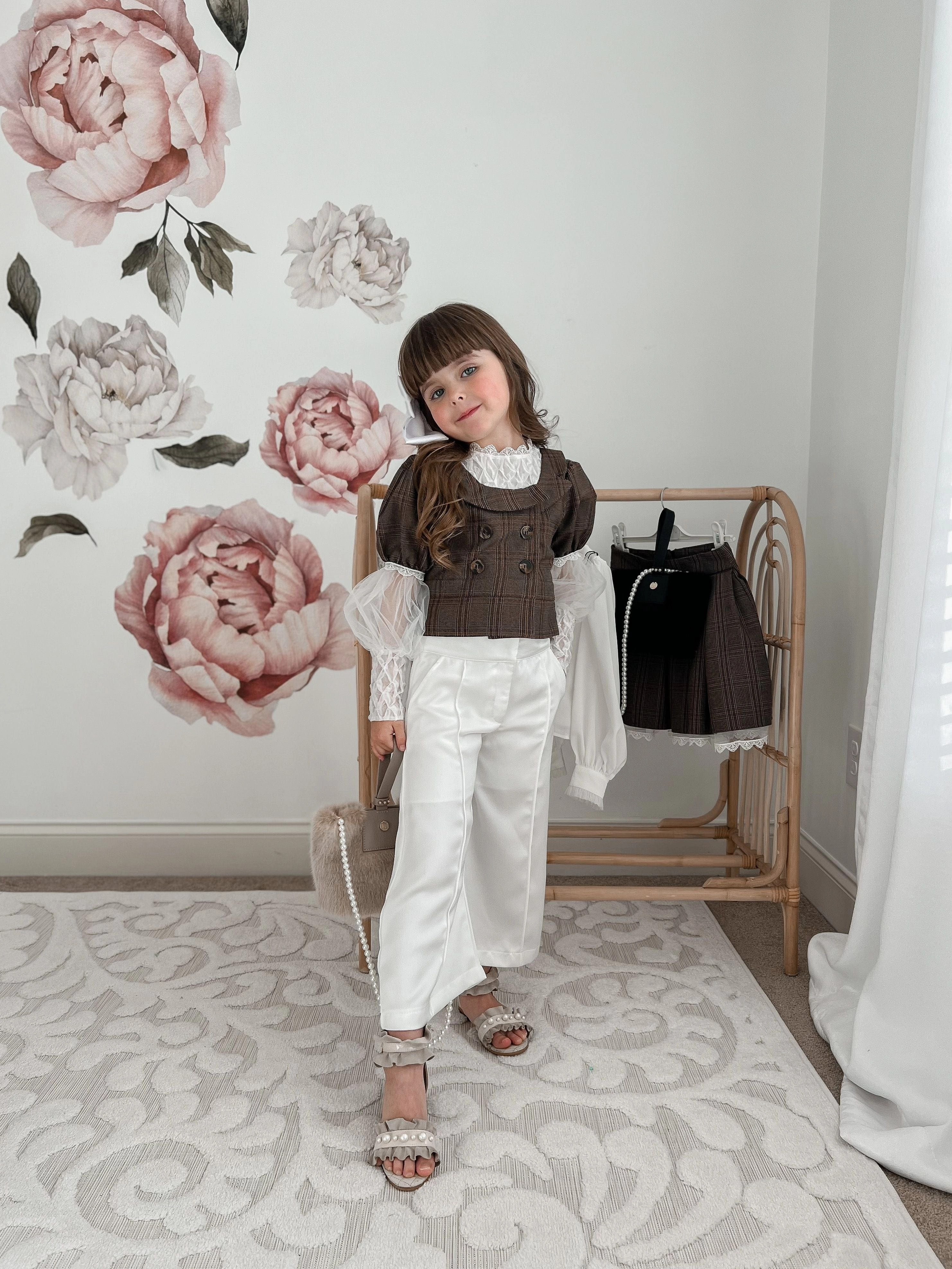 Gwen White Wide Leg Pants Girls Flared Leggings