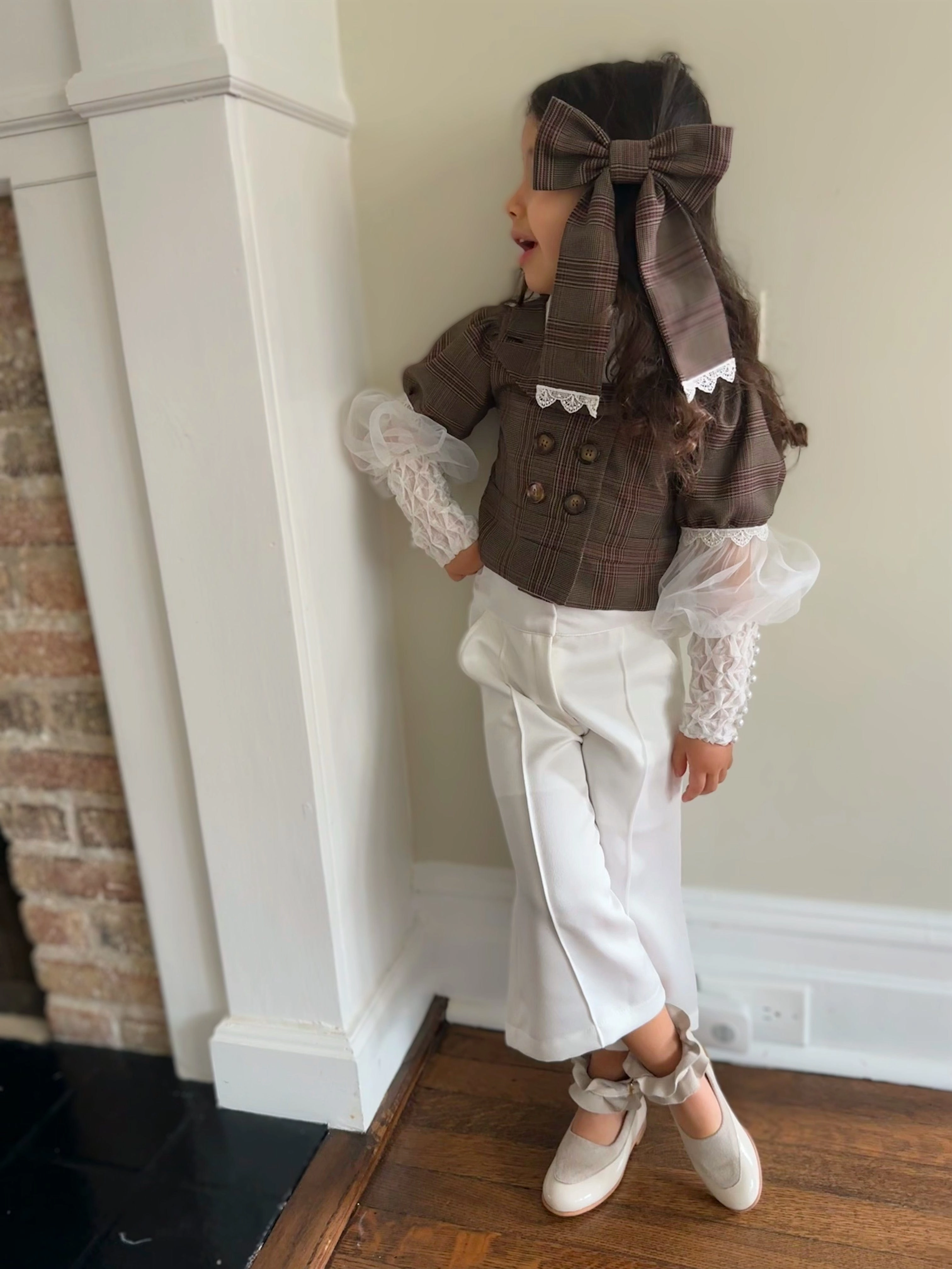 Gwen White Wide Leg Pants Girls Flared Leggings