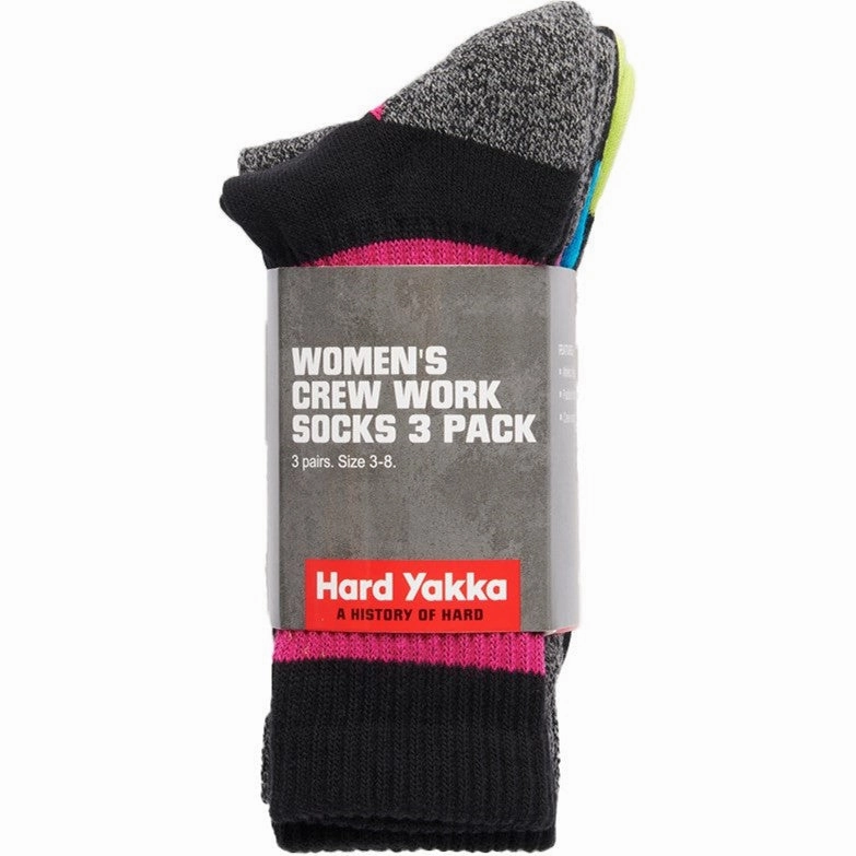Hard Yakka Crew 3 Pack Work Sock Lightweight Running Shoes,Slip On Athletic Shoes,Breathable Workout Shoes