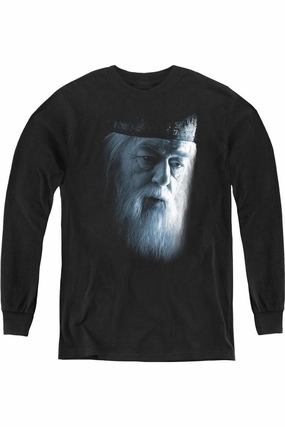 Harry Potter Dumbledore Face Youth Long Sleeve Tee / T-Shirt graphic tees for boys, polo shirts boys
