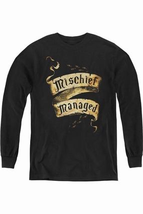 Harry Potter Mischief Managed Youth Long Sleeve Tee / T-Shirt graphic tees for boys, polo shirts boys