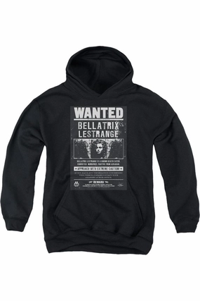 Harry Potter Wanted Bellatrix Youth Pull Over Hoodie / Hooded Sweatshirt graphic tees for boys, polo shirts boys