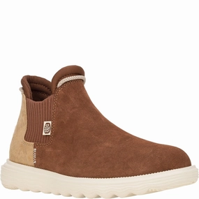 HEYDUDE Branson Suede Novelty Ankle Boots Lightweight Running Shoes,Slip On Athletic Shoes,Breathable Workout Shoes