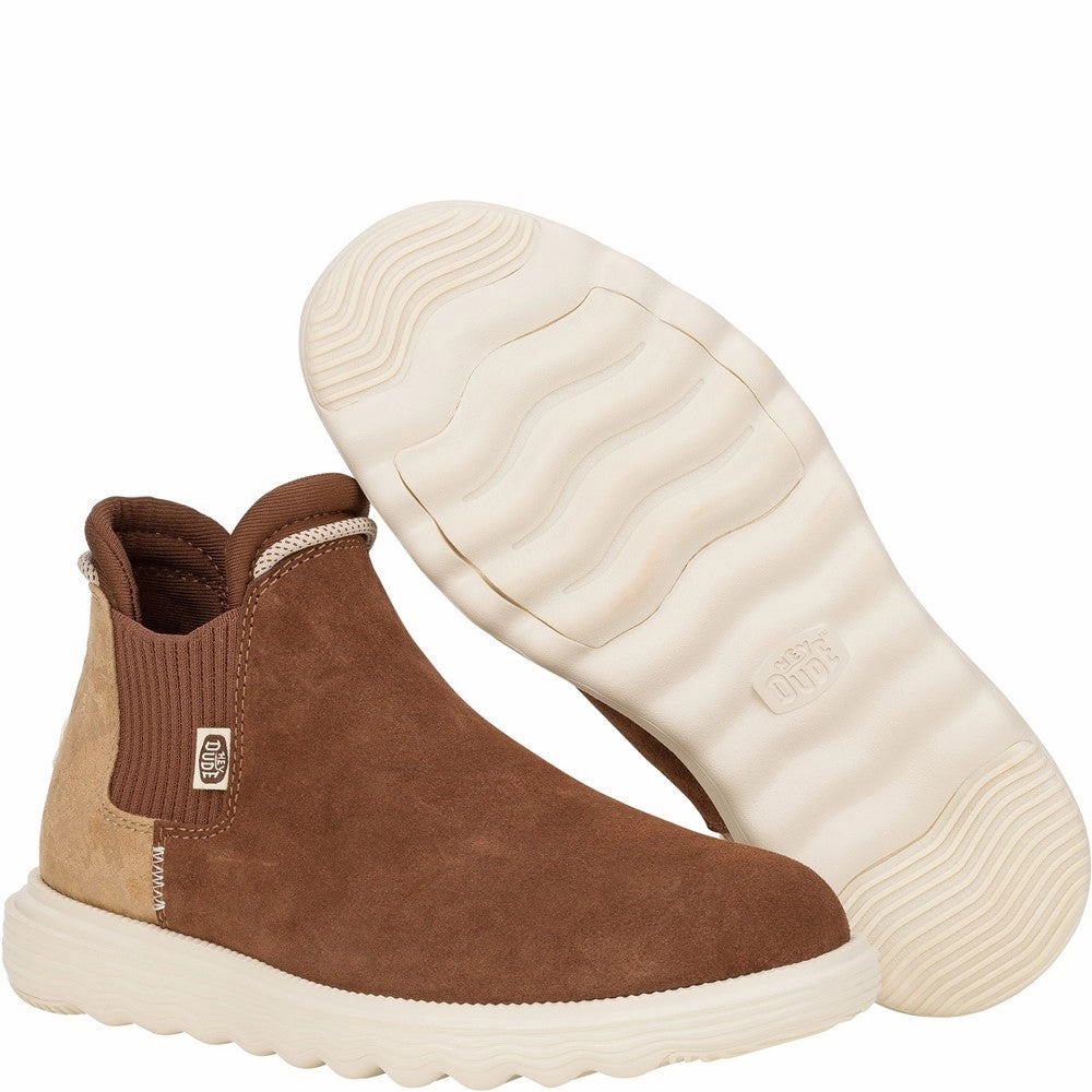 HEYDUDE Branson Suede Novelty Ankle Boots Women's Sneakers Casual Walking Shoes
