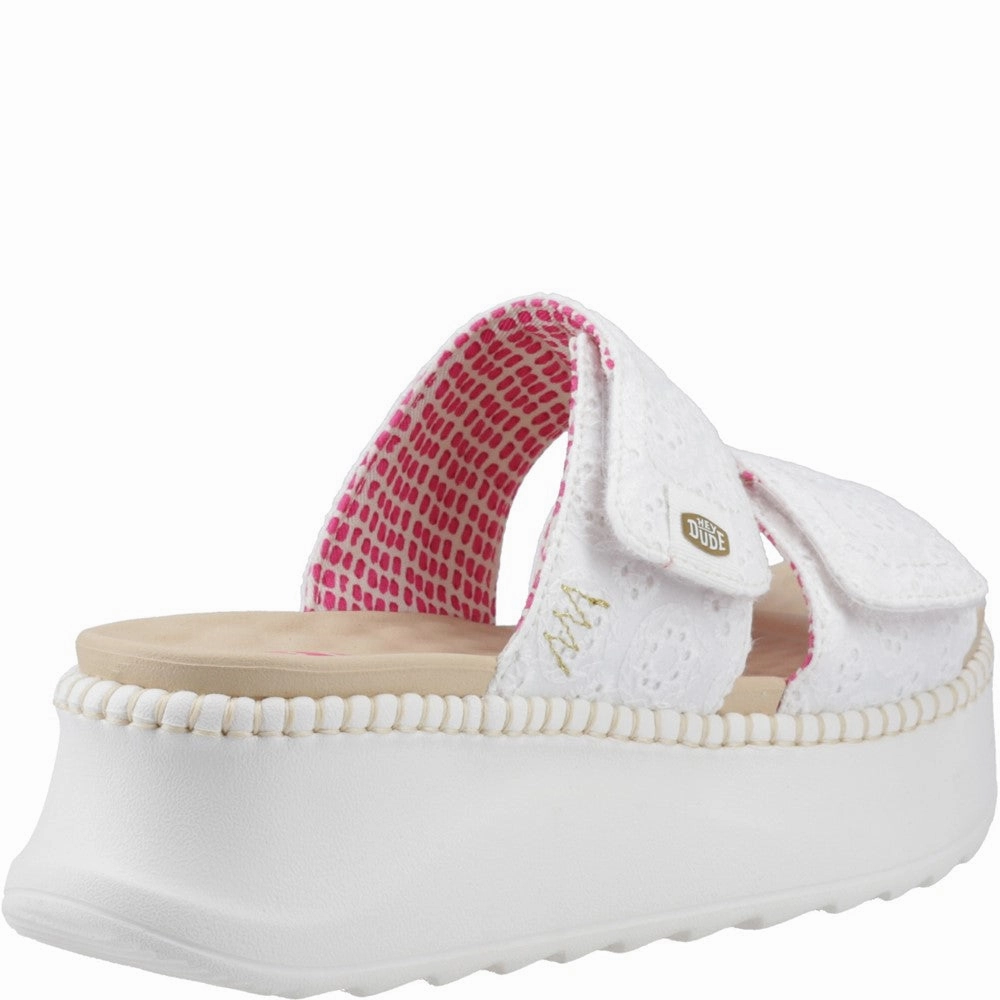 HEYDUDE Delray Slide Eyelet Sandal Women's Sneakers Casual Walking Shoes