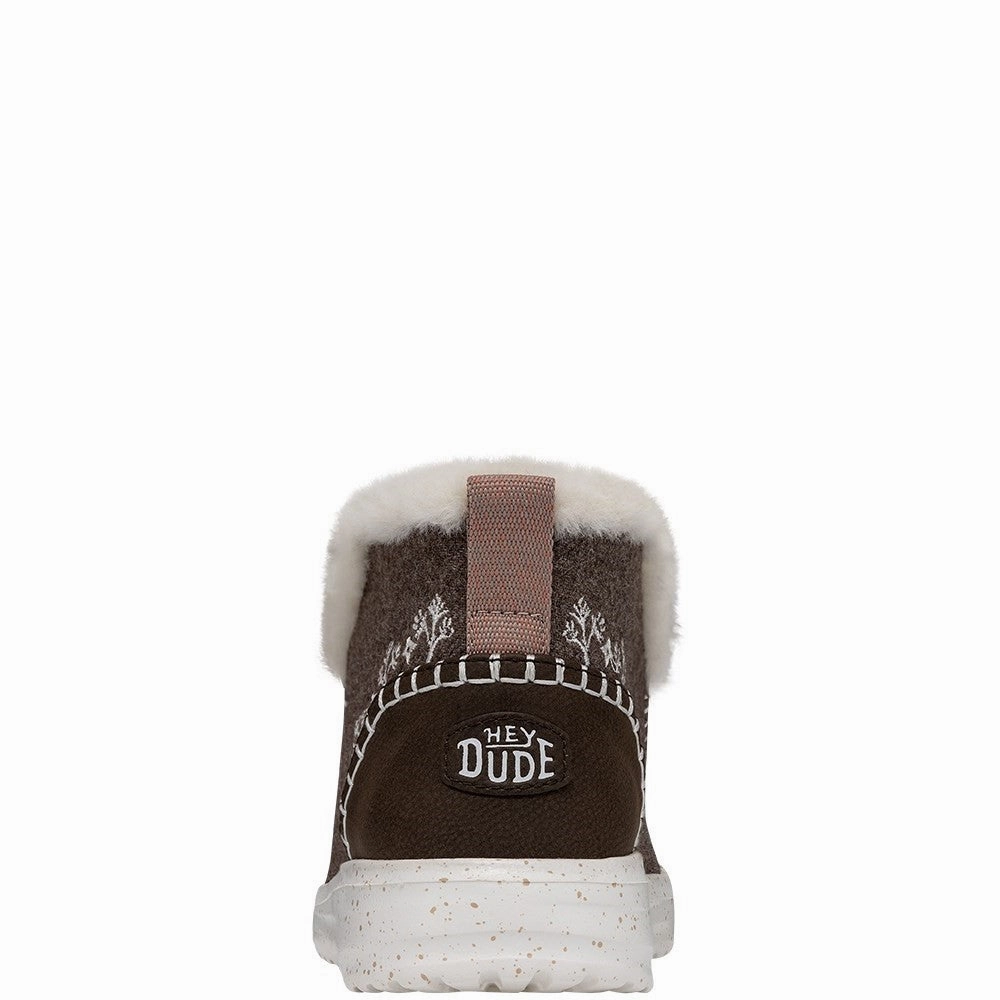 HEYDUDE Denny Wool Faux Shearling Boots Women's Sneakers Casual Walking Shoes