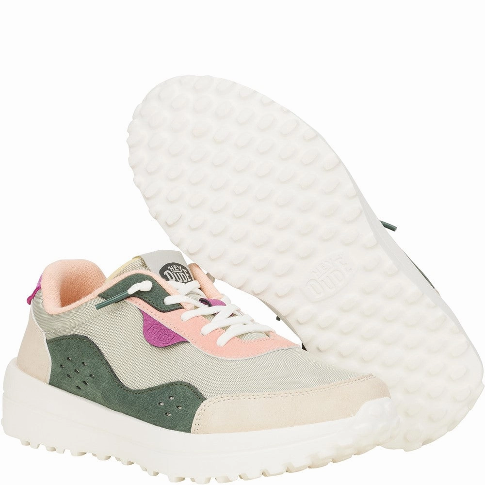 HEYDUDE Hayden Colorblock Trainers Women's Sneakers Casual Walking Shoes
