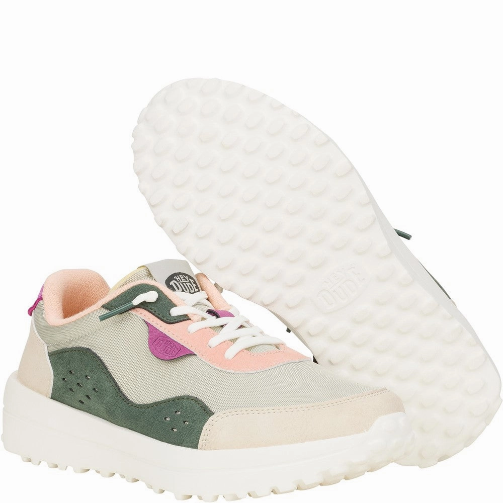 HEYDUDE Hayden Colorblock Trainers Women's Sneakers Casual Walking Shoes