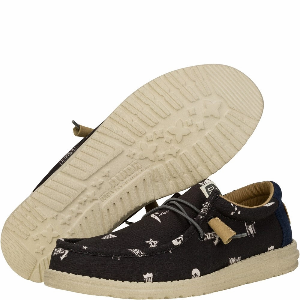 HEYDUDE Wally Stars n Skulls Shoe Men's Sports Casual Shoes