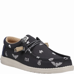 HEYDUDE Wally Stars n Skulls Shoe Basketball Shoes, Running Shoes