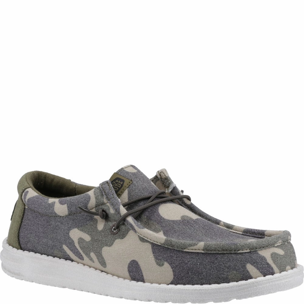 HEYDUDE Wally Washed Camo Shoe Basketball Shoes, Running Shoes
