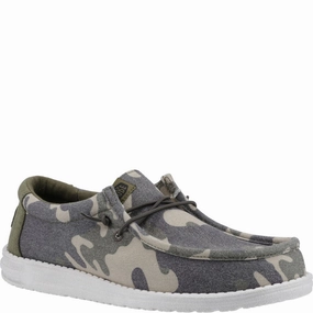 HEYDUDE Wally Washed Camo Shoe Basketball Shoes, Running Shoes