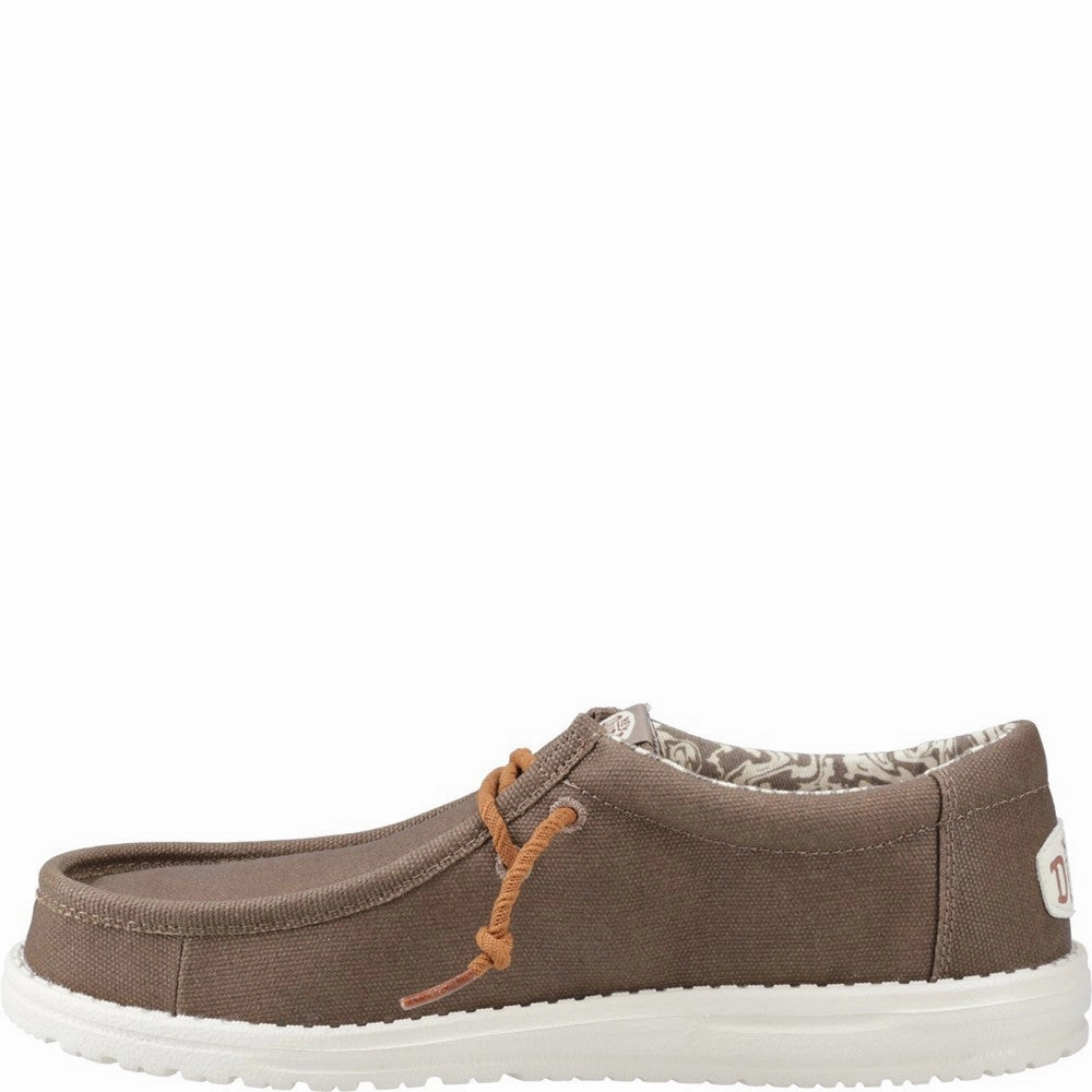 HEYDUDE Wally Waxed Canvas Shoes Men's Sports Casual Shoes
