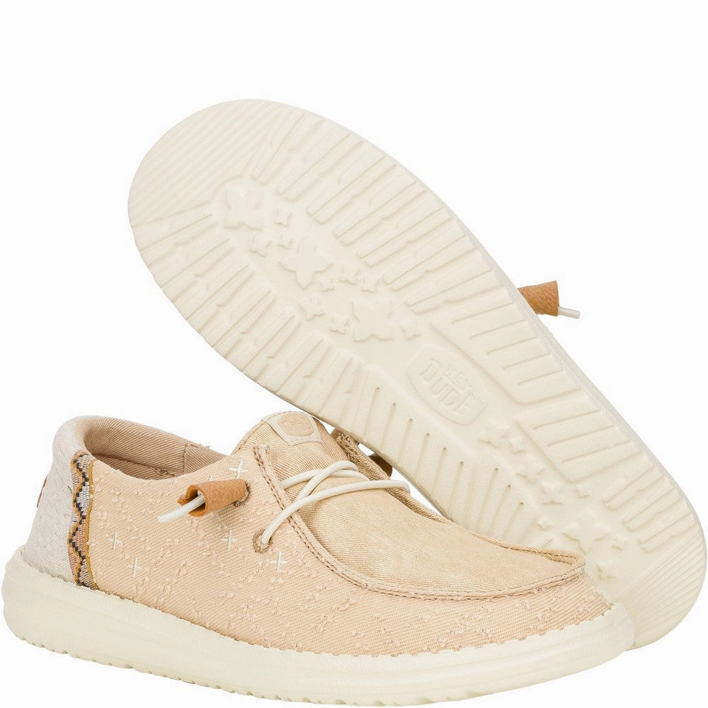 HEYDUDE Wendy Crafted Boho Shoes Women's Sneakers Casual Walking Shoes