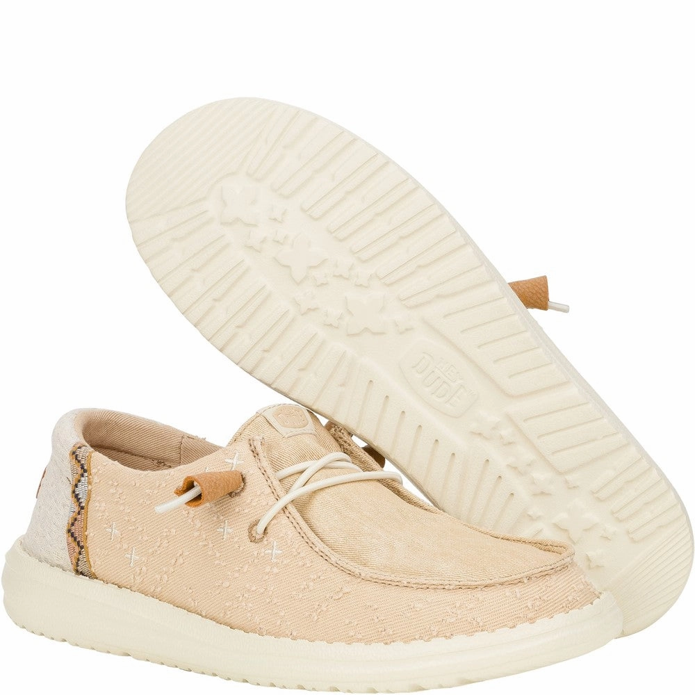 HEYDUDE Wendy Crafted Boho Shoes Women's Sneakers Casual Walking Shoes
