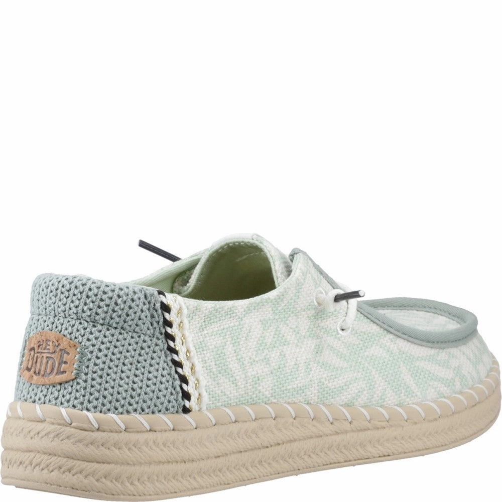 HEYDUDE Wendy Espadrille Retro Palm Shoes Women's Sneakers Casual Walking Shoes