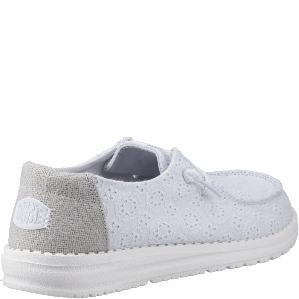 HEYDUDE Wendy Eyelet Lace Shoes Women's Sneakers Casual Walking Shoes