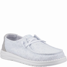 HEYDUDE Wendy Eyelet Lace Shoes Lightweight Running Shoes,Slip On Athletic Shoes,Breathable Workout Shoes