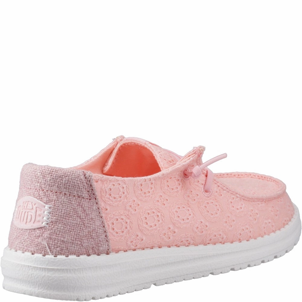 HEYDUDE Wendy Eyelet Lace Shoes Women's Sneakers Casual Walking Shoes