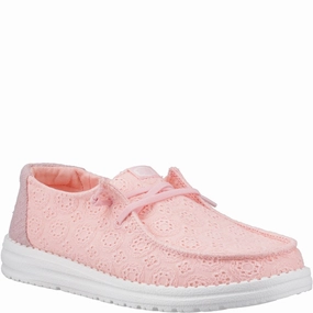 HEYDUDE Wendy Eyelet Lace Shoes Lightweight Running Shoes,Slip On Athletic Shoes,Breathable Workout Shoes