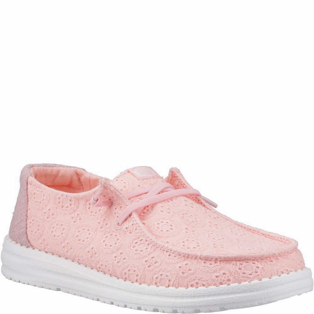 HEYDUDE Wendy Eyelet Lace Shoes Lightweight Running Shoes,Slip On Athletic Shoes,Breathable Workout Shoes