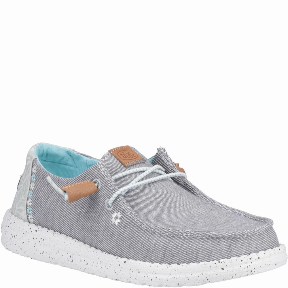 HEYDUDE Wendy Heathered Slub Tropical Shoe Lightweight Running Shoes,Slip On Athletic Shoes,Breathable Workout Shoes