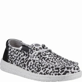 HEYDUDE Wendy Leopard Shoe Lightweight Running Shoes,Slip On Athletic Shoes,Breathable Workout Shoes