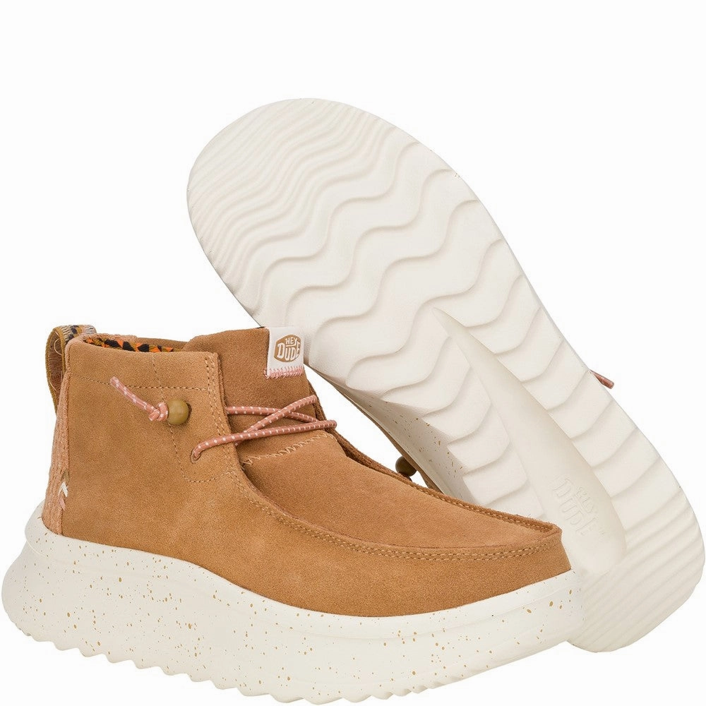 HEYDUDE Wendy Peak Hi Suede Ankle Boots Women's Sneakers Casual Walking Shoes