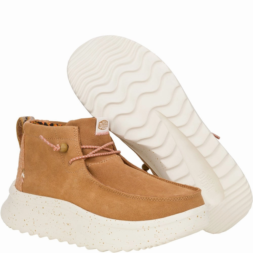HEYDUDE Wendy Peak Hi Suede Ankle Boots Women's Sneakers Casual Walking Shoes