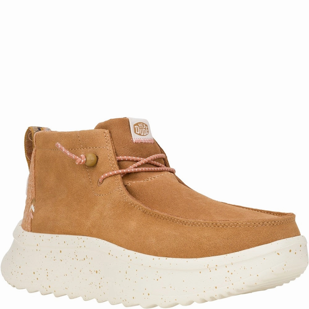 HEYDUDE Wendy Peak Hi Suede Ankle Boots Lightweight Running Shoes,Slip On Athletic Shoes,Breathable Workout Shoes