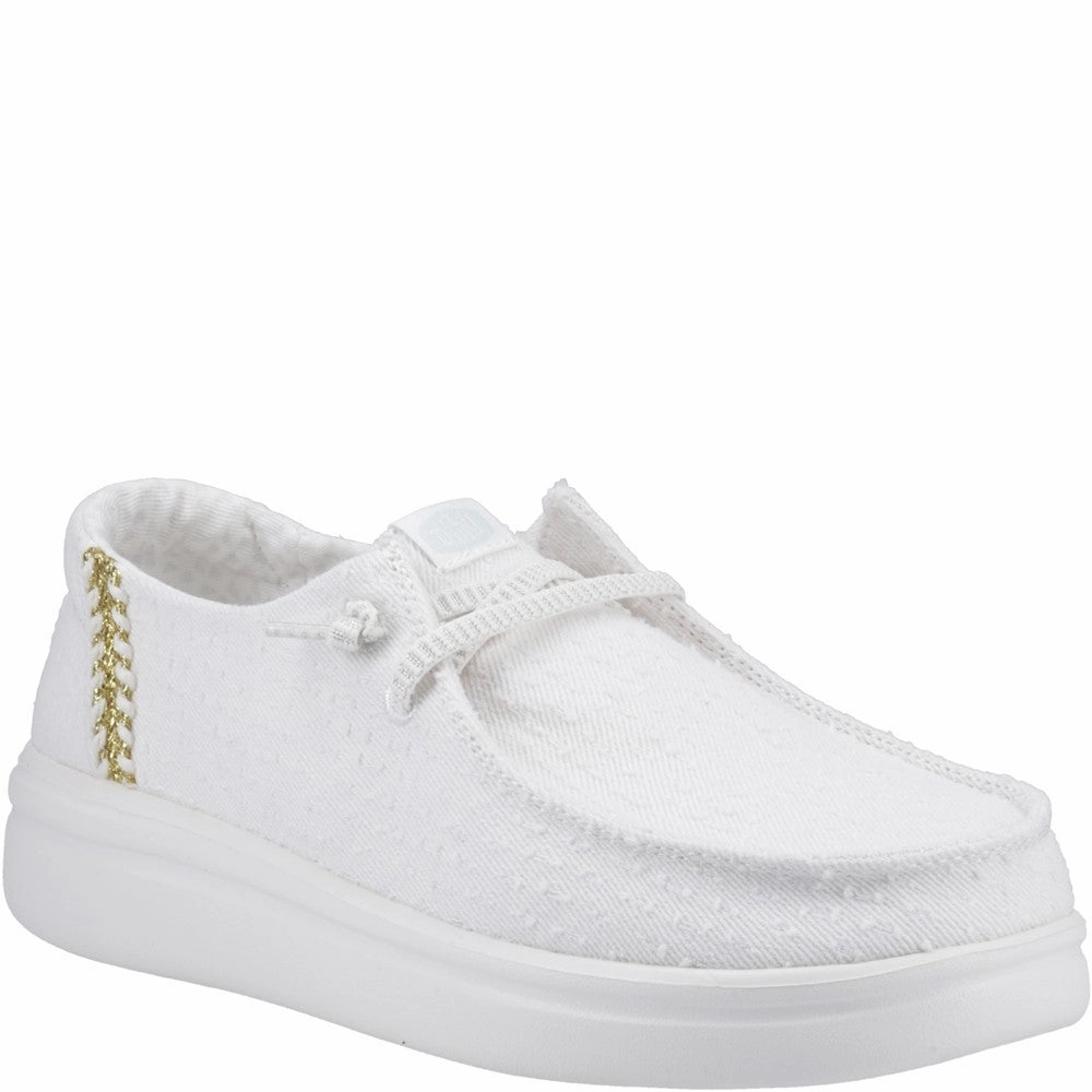 HEYDUDE Wendy Rise Perf Canvas Shoes Lightweight Running Shoes,Slip On Athletic Shoes,Breathable Workout Shoes