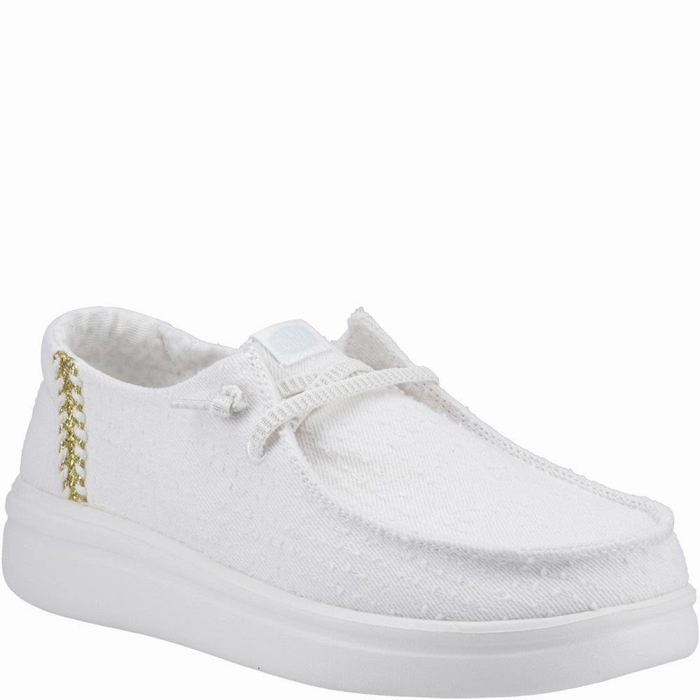 HEYDUDE Wendy Rise Perf Canvas Shoes Lightweight Running Shoes,Slip On Athletic Shoes,Breathable Workout Shoes