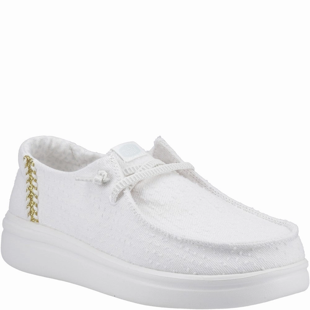 HEYDUDE Wendy Rise Perf Canvas Shoes Lightweight Running Shoes,Slip On Athletic Shoes,Breathable Workout Shoes