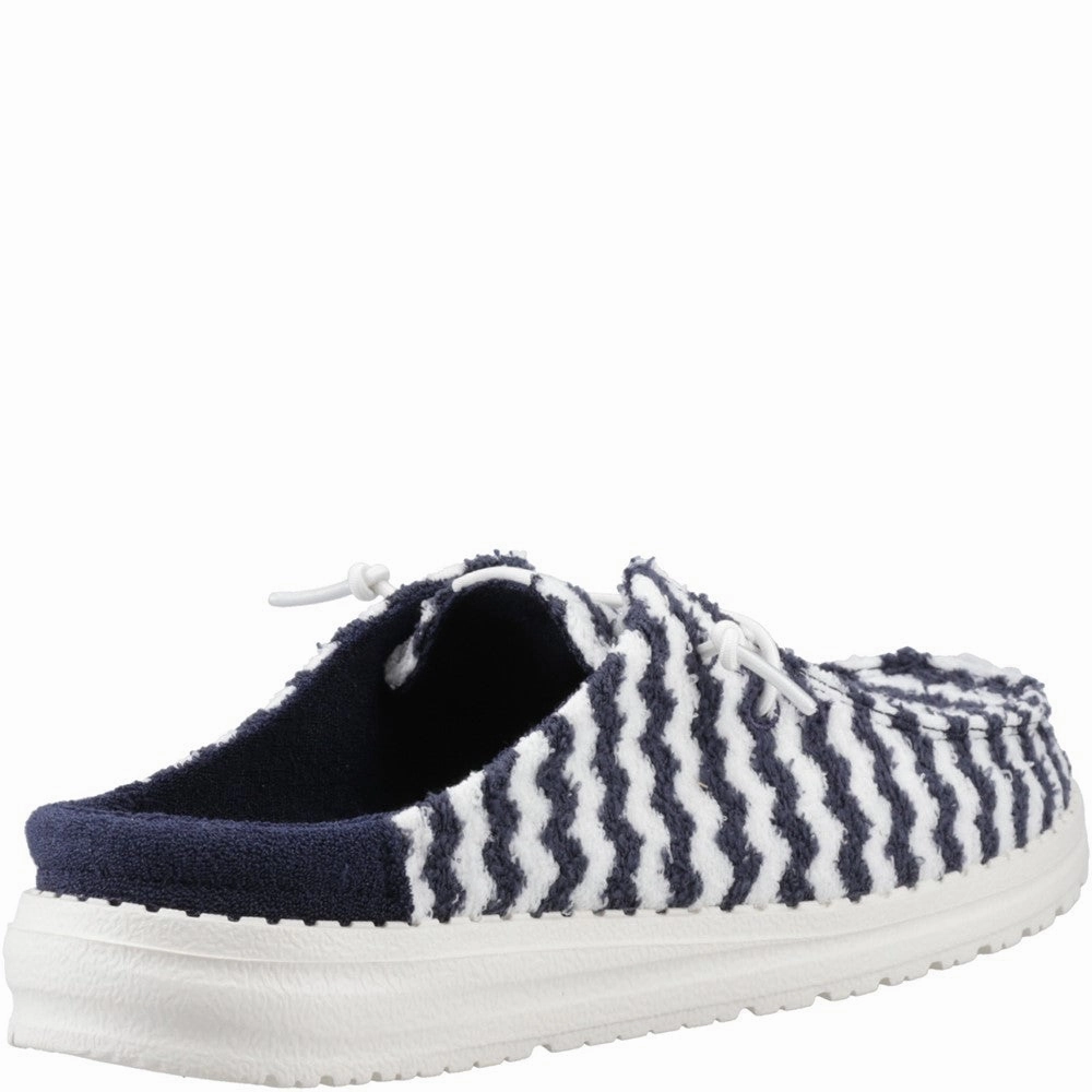 HEYDUDE Wendy Slip Terry Stripe Mule Women's Sneakers Casual Walking Shoes