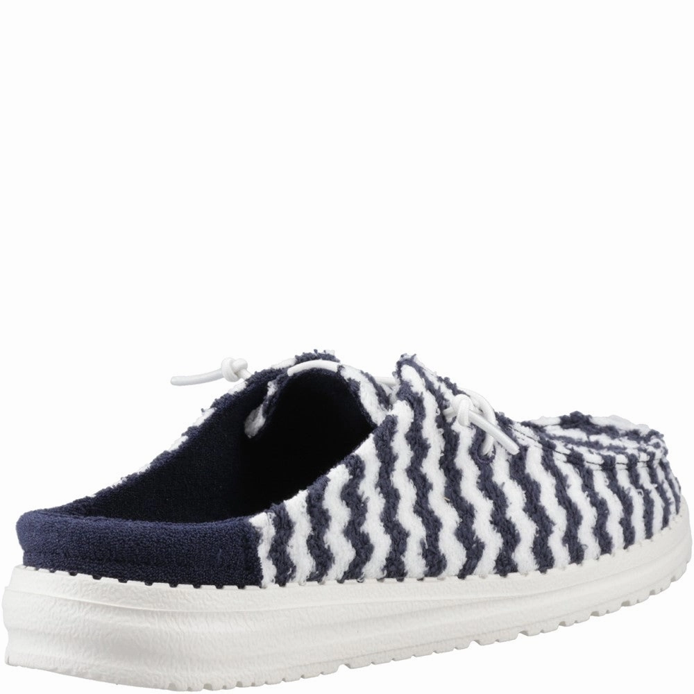 HEYDUDE Wendy Slip Terry Stripe Mule Women's Sneakers Casual Walking Shoes