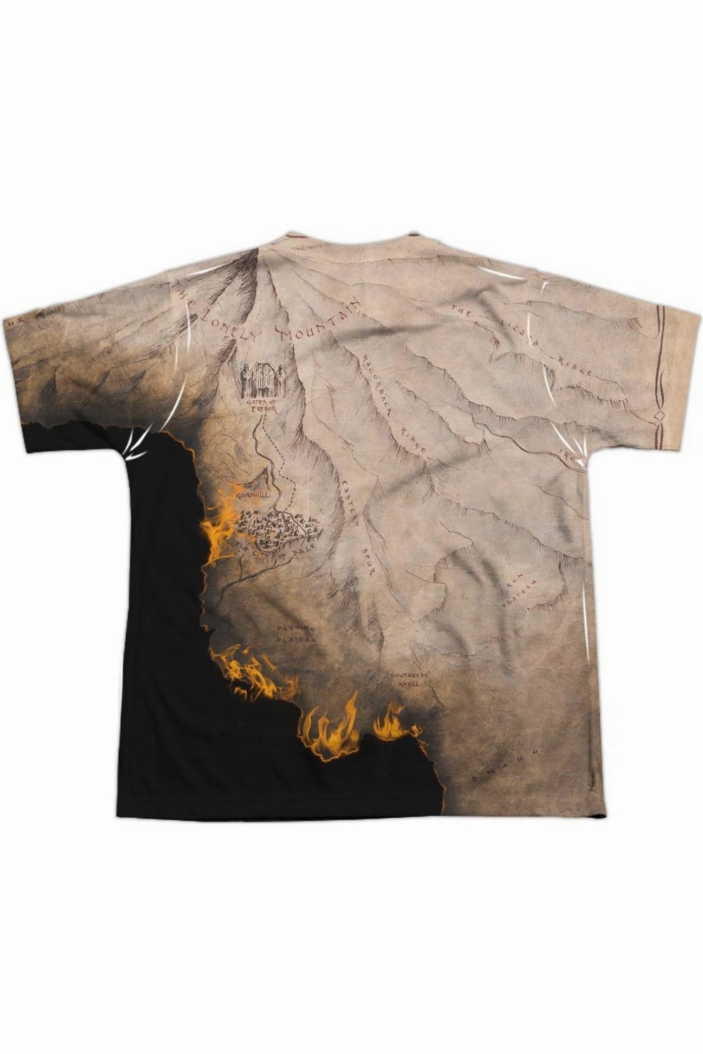 Hobbit Smaug Attack (Front/Back) Short Sleeve Youth Poly Crew Tee / T-Shirt Boys Henley T Shirt