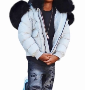 Hollis Bomber Jacket In Light Grey winter jackets for boys, lightweight puffer boys