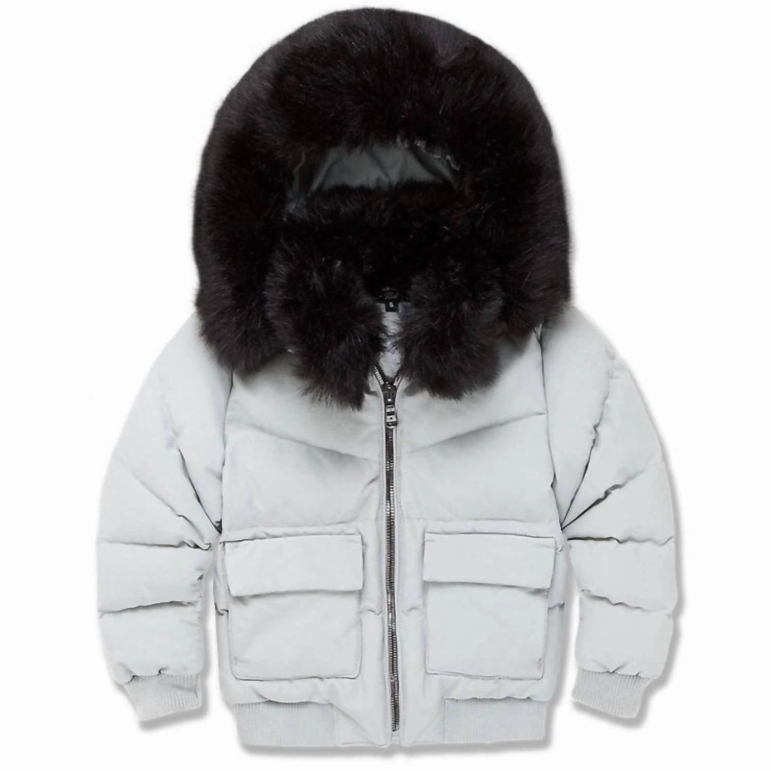 Hollis Bomber Jacket In Light Grey Boys Waterproof Parka