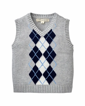 Hope & Henry Argyle Sweater Vest winter jackets for boys, lightweight puffer boys