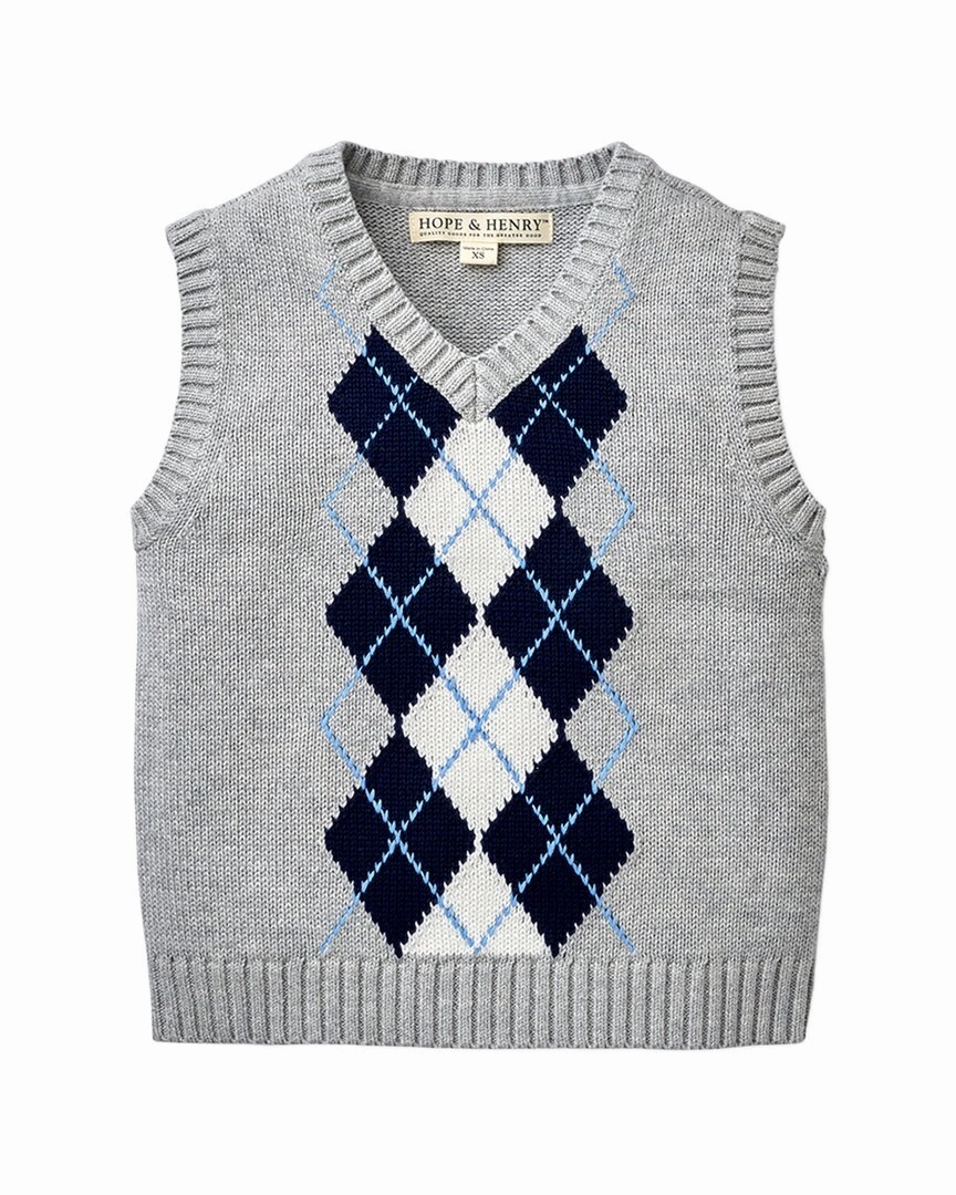 Hope & Henry Argyle Sweater Vest winter jackets for boys, lightweight puffer boys