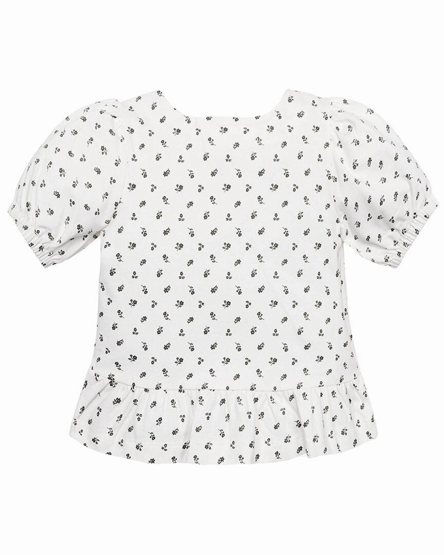 Hope & Henry Bubble Sleeve Peplum Knit Top Girls Tunic Top