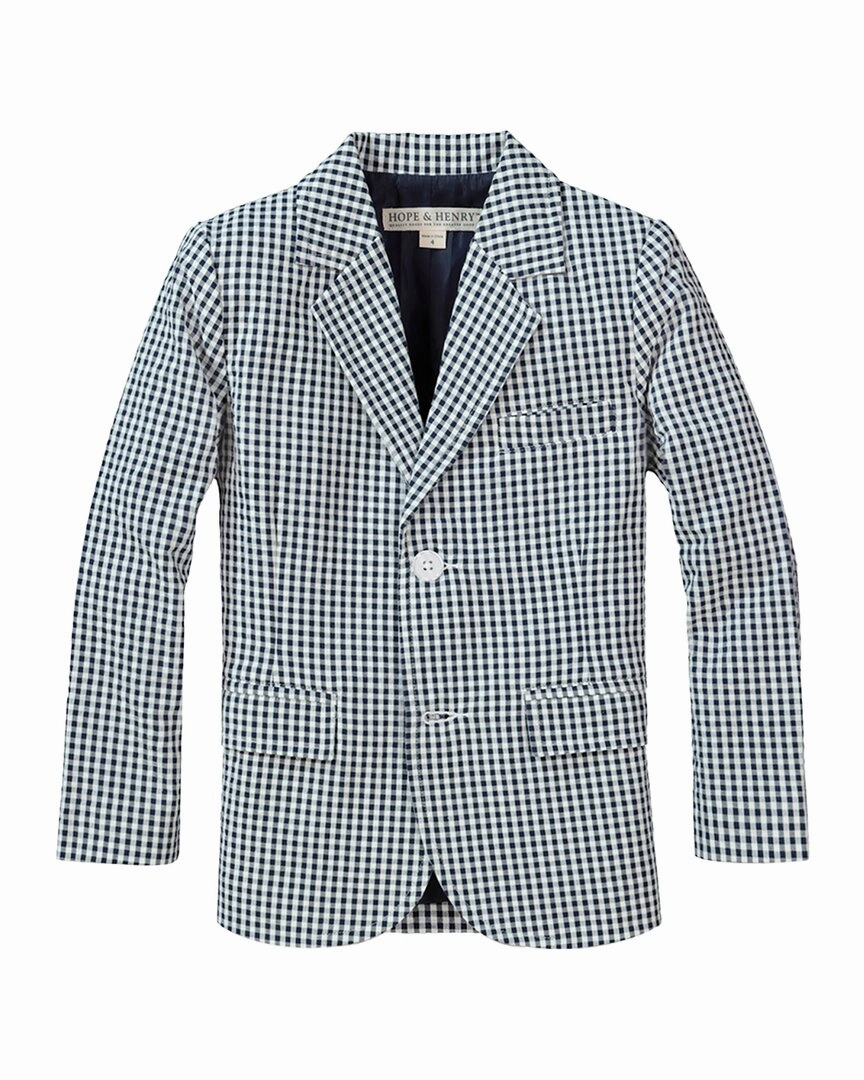 Hope & Henry Classic Seersucker Jacket winter jackets for boys, lightweight puffer boys