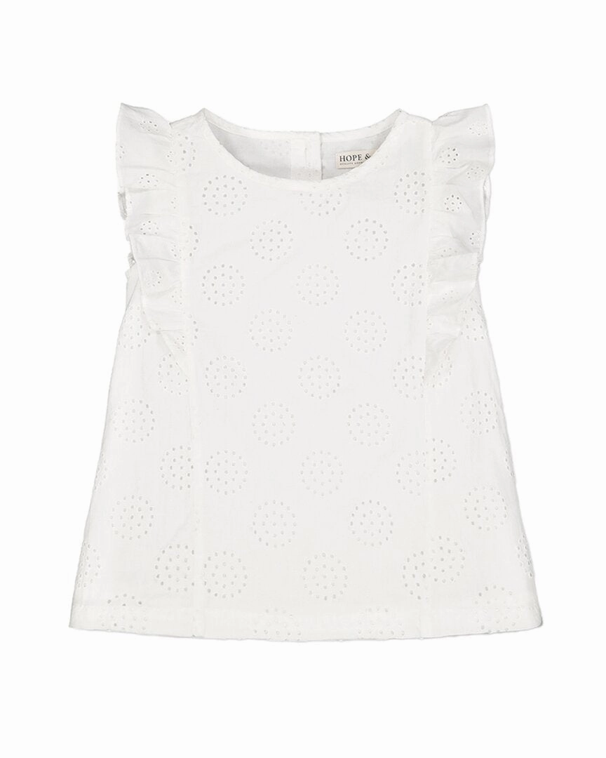 Hope & Henry Flutter Top ruffle tops girls, long sleeve tees girls