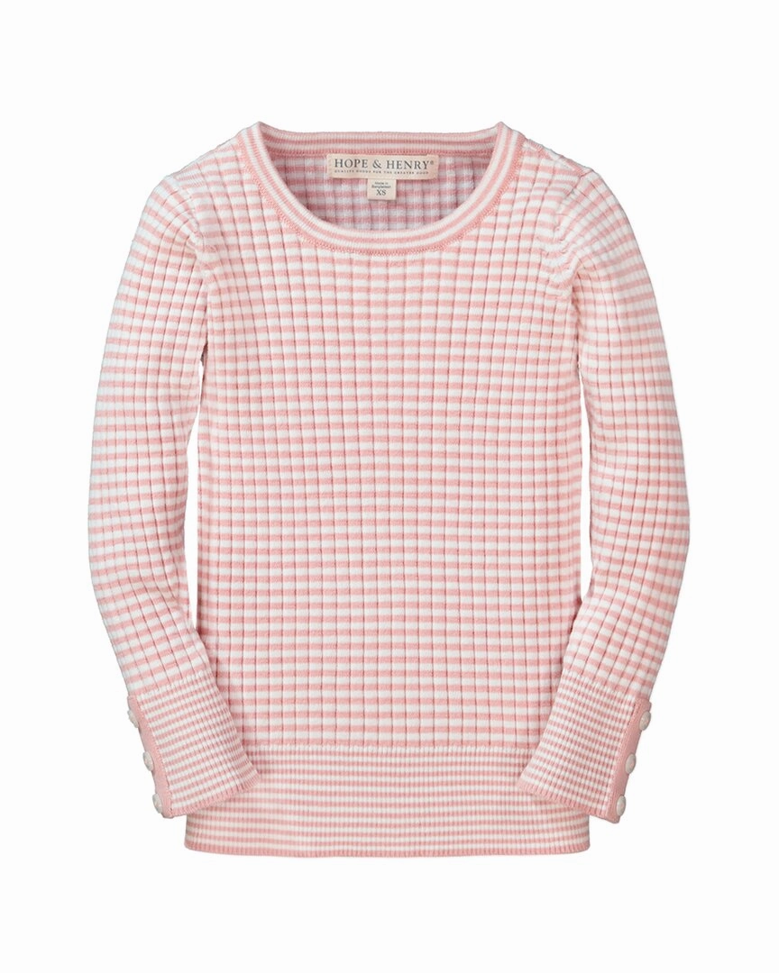 Hope & Henry Rib Sweater ruffle tops girls, long sleeve tees girls