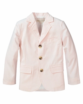 Hope & Henry Seersucker Blazer winter jackets for boys, lightweight puffer boys