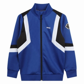 Hugo Boss Boys Stripe Logo Detail Zip-Up Jacket winter jackets for boys, lightweight puffer boys